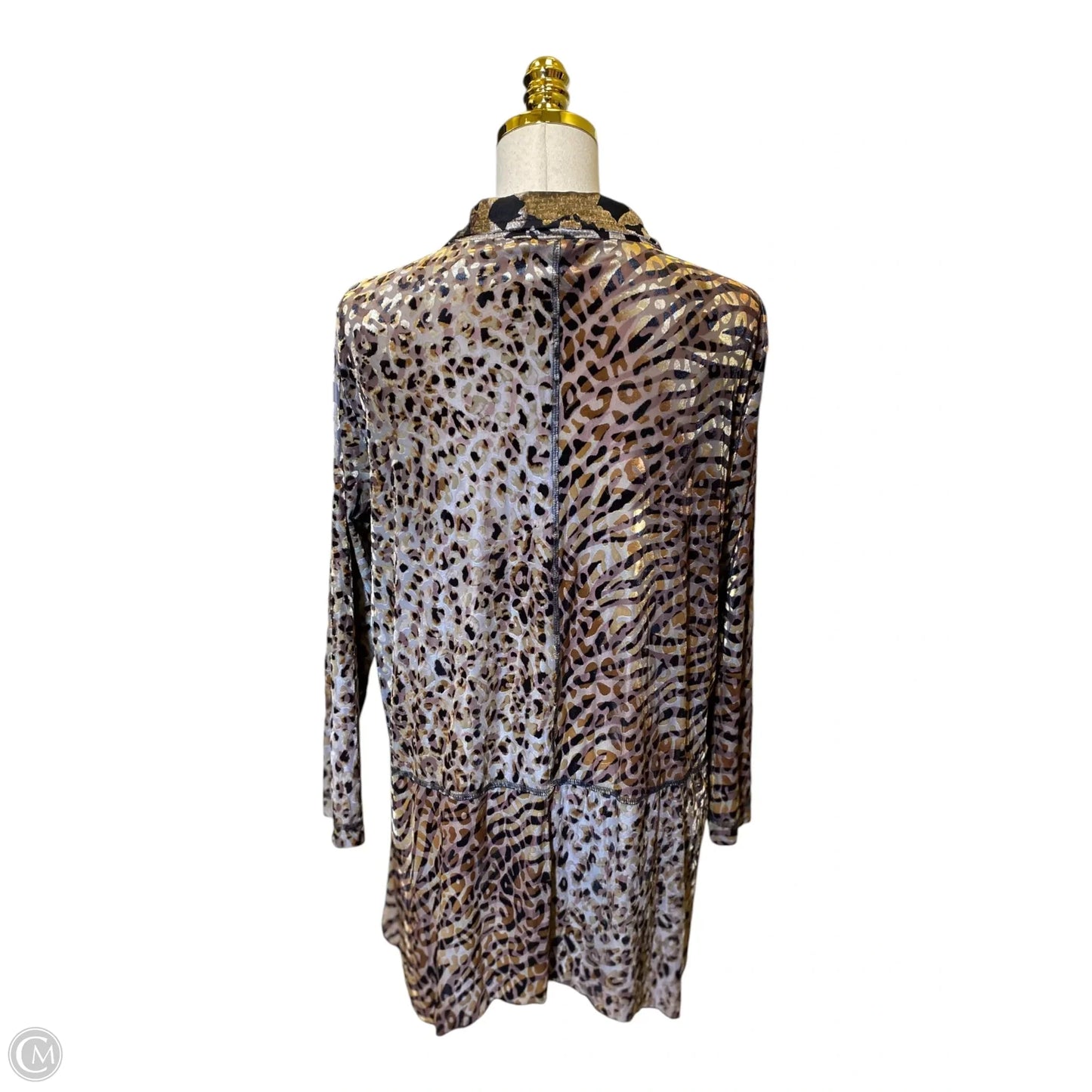 Top Long Sleeve By Ali Miles In Animal Print, Size: L