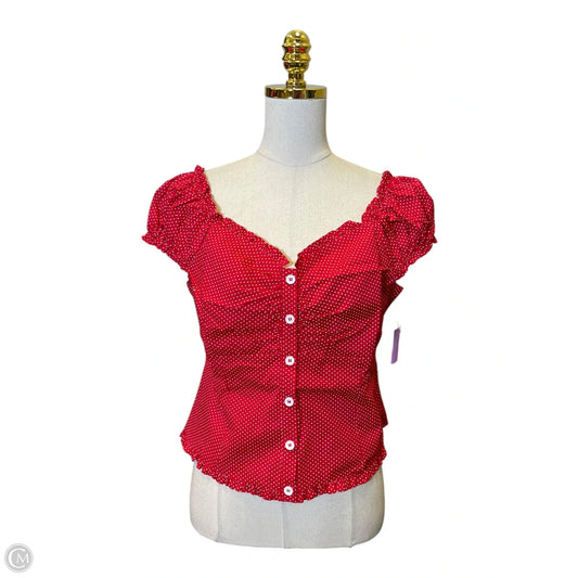 Top Sleeveless By Clothes Mentor In Red & White, Size: L