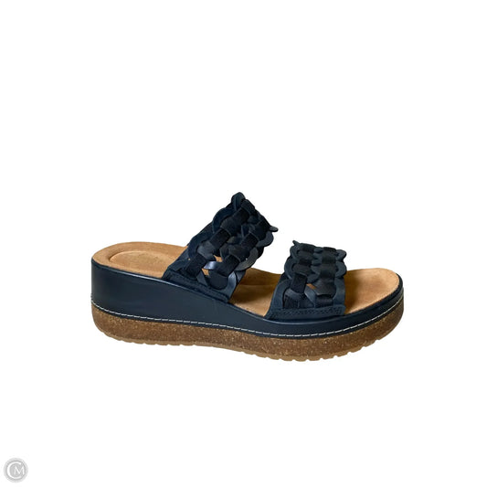 Sandals Heels Platform By Clarks In Black, Size: 8