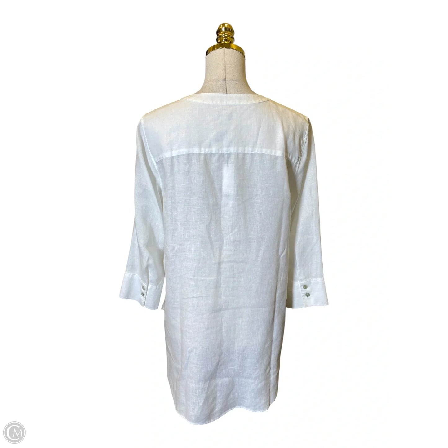 Top 3/4 Sleeve By Chicos In White, Size: S