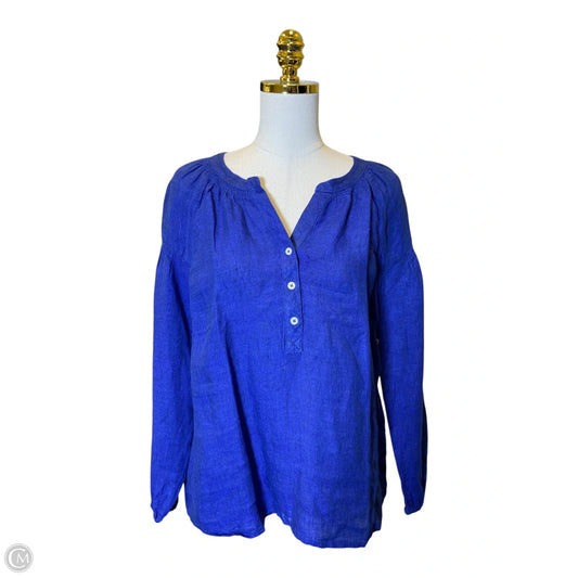 Top Long Sleeve By Talbots In Navy, Size: M
