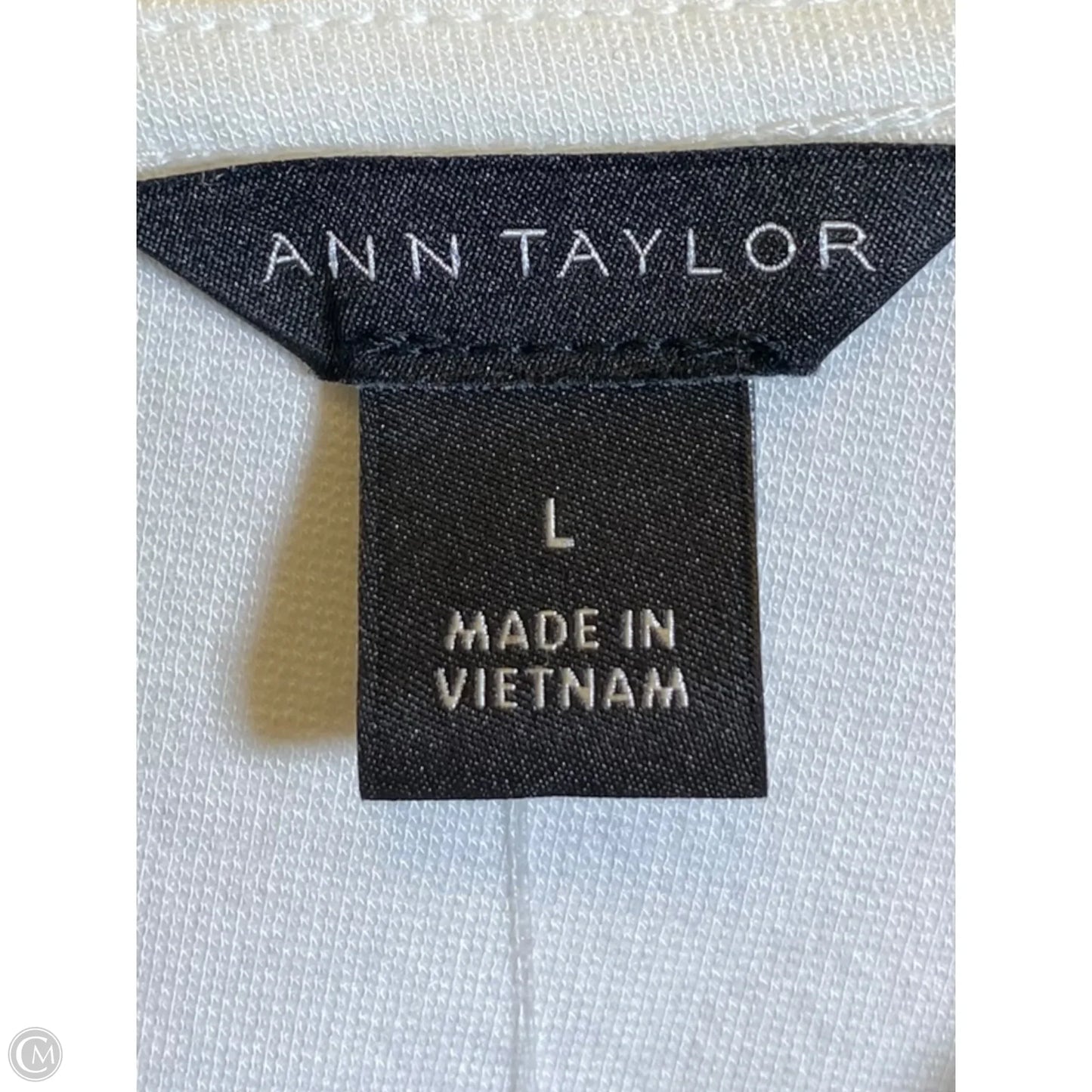 Top Sleeveless By Ann Taylor In Blue & White, Size: L