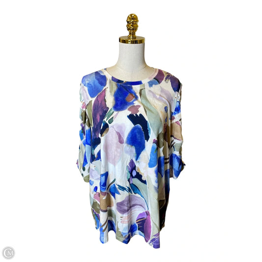 Top 3/4 Sleeve By Chicos In Multi-colored, Size: Xl