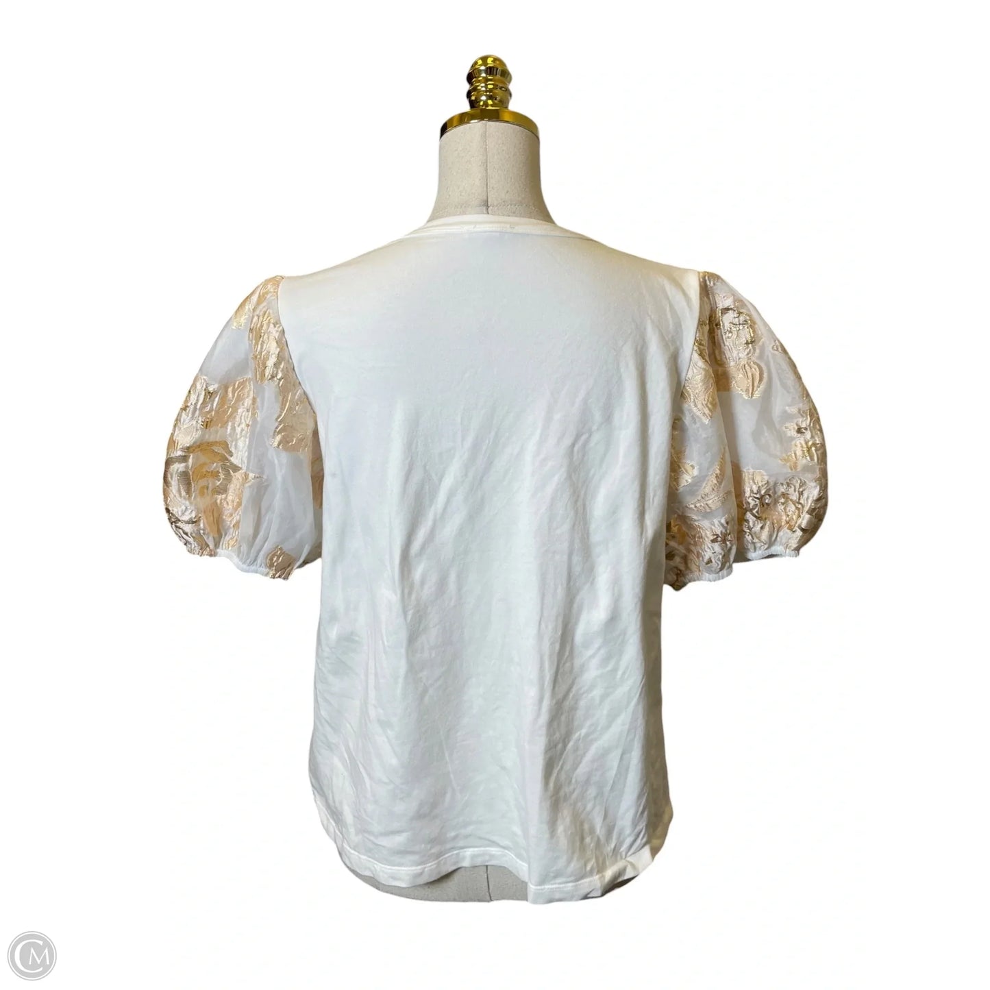 Top Short Sleeve By Jodifl In Gold & White, Size: M