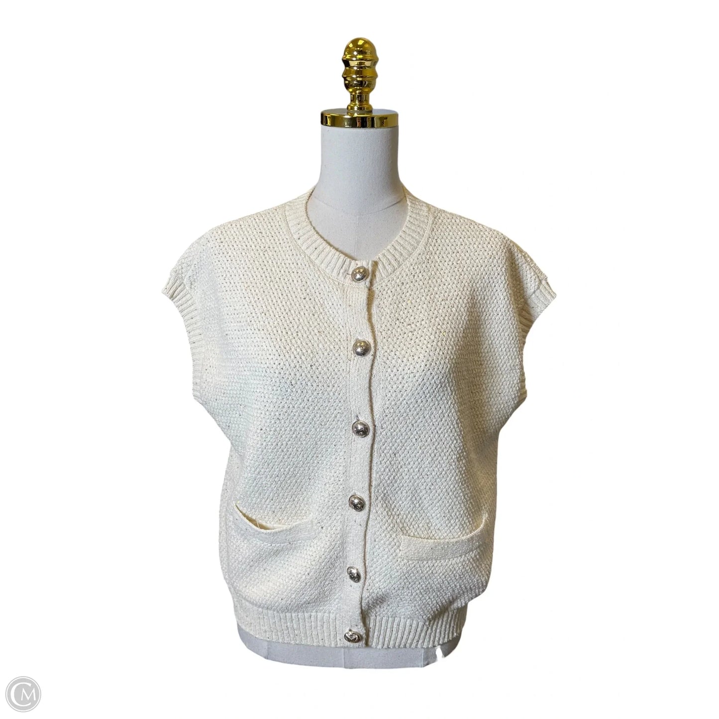 Top Short Sleeve By Chicos In Cream, Size: M
