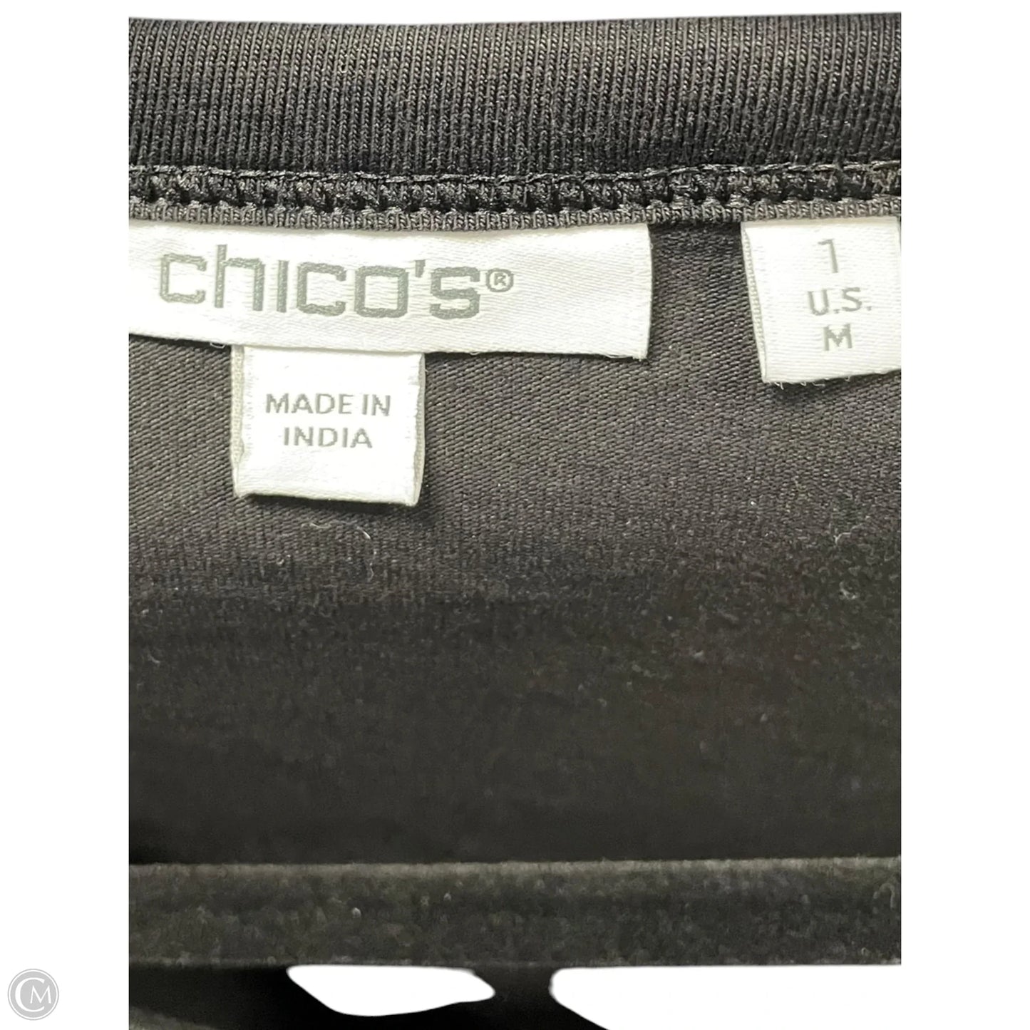 Top Short Sleeve By Chicos In Black, Size: M