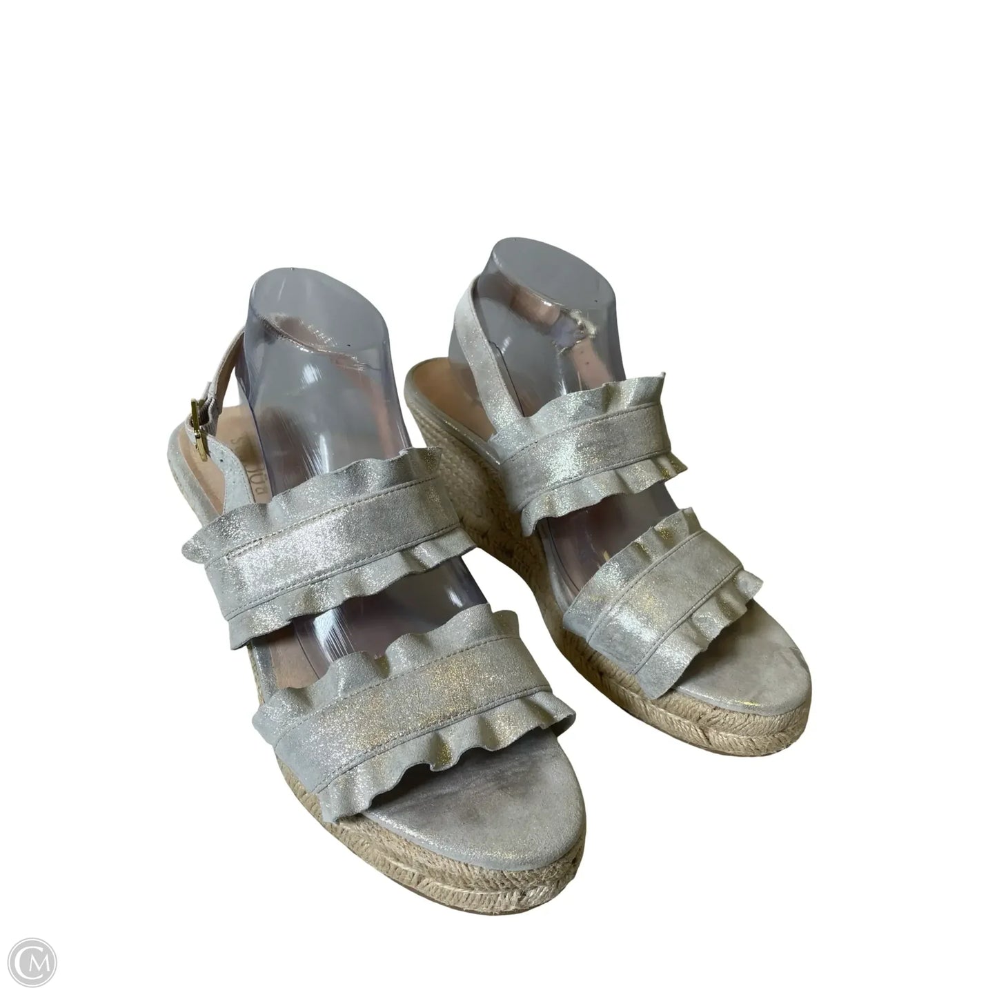 Sandals Heels Wedge By Jack Rogers In Silver, Size: 10