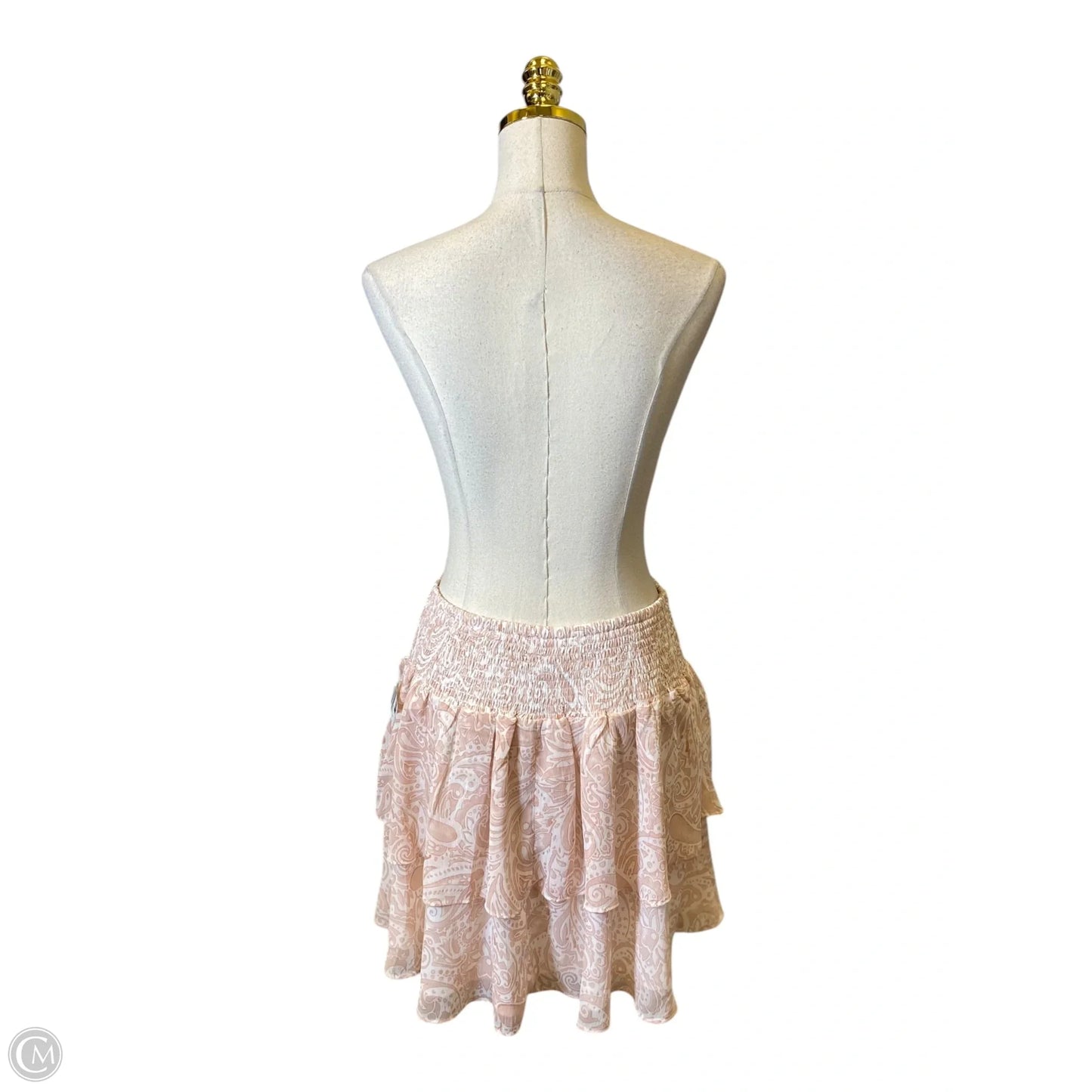 Skirt Midi By Express In Pink & White, Size: L