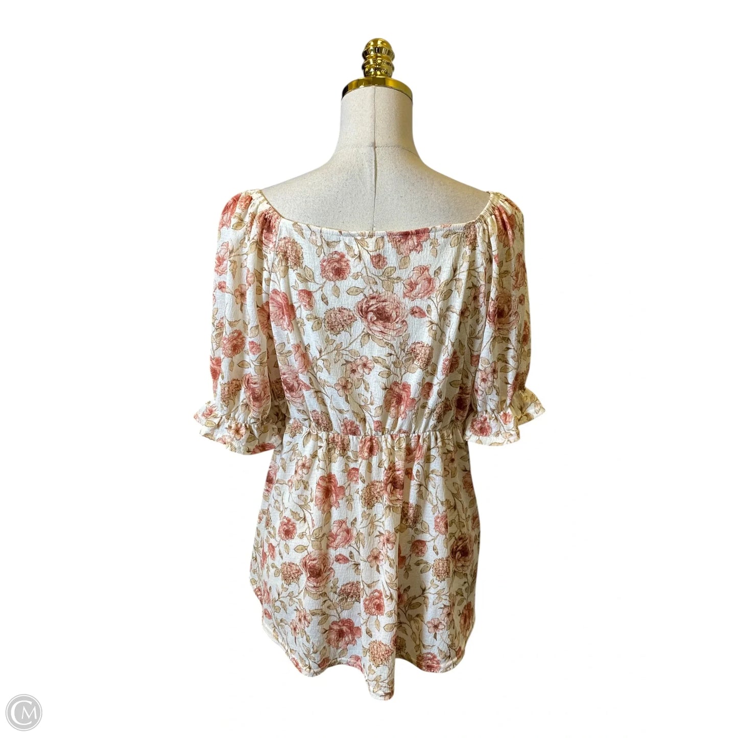 Top Short Sleeve By Clothes Mentor In Floral Print, Size: Xl