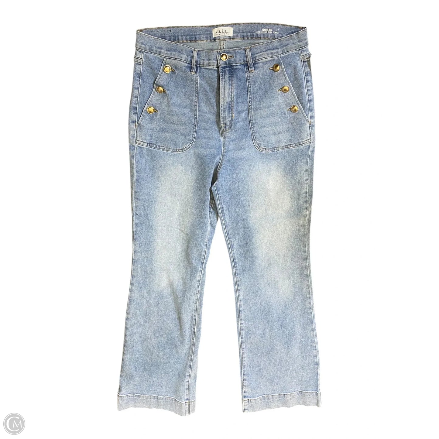 Jeans Flared By Nicole By Nicole Miller In Blue Denim, Size: 12