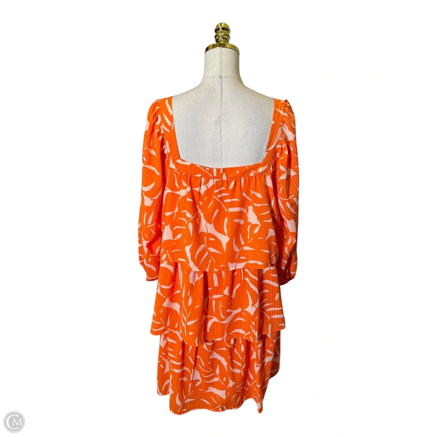 Dress Casual Short By Who What Wear In Orange & White, Size: 2x