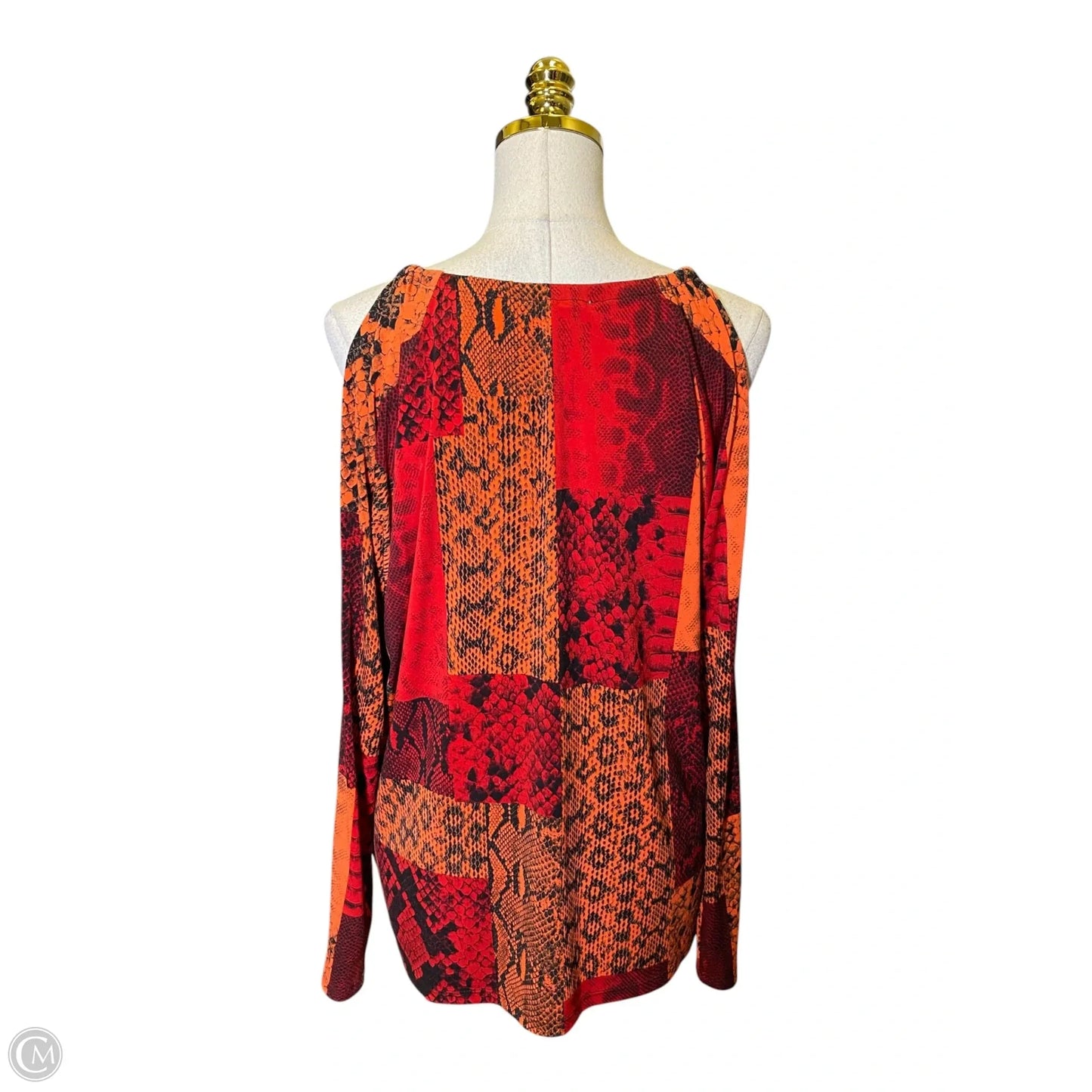 Top Long Sleeve By Michael By Michael Kors In Snakeskin Print, Size: L