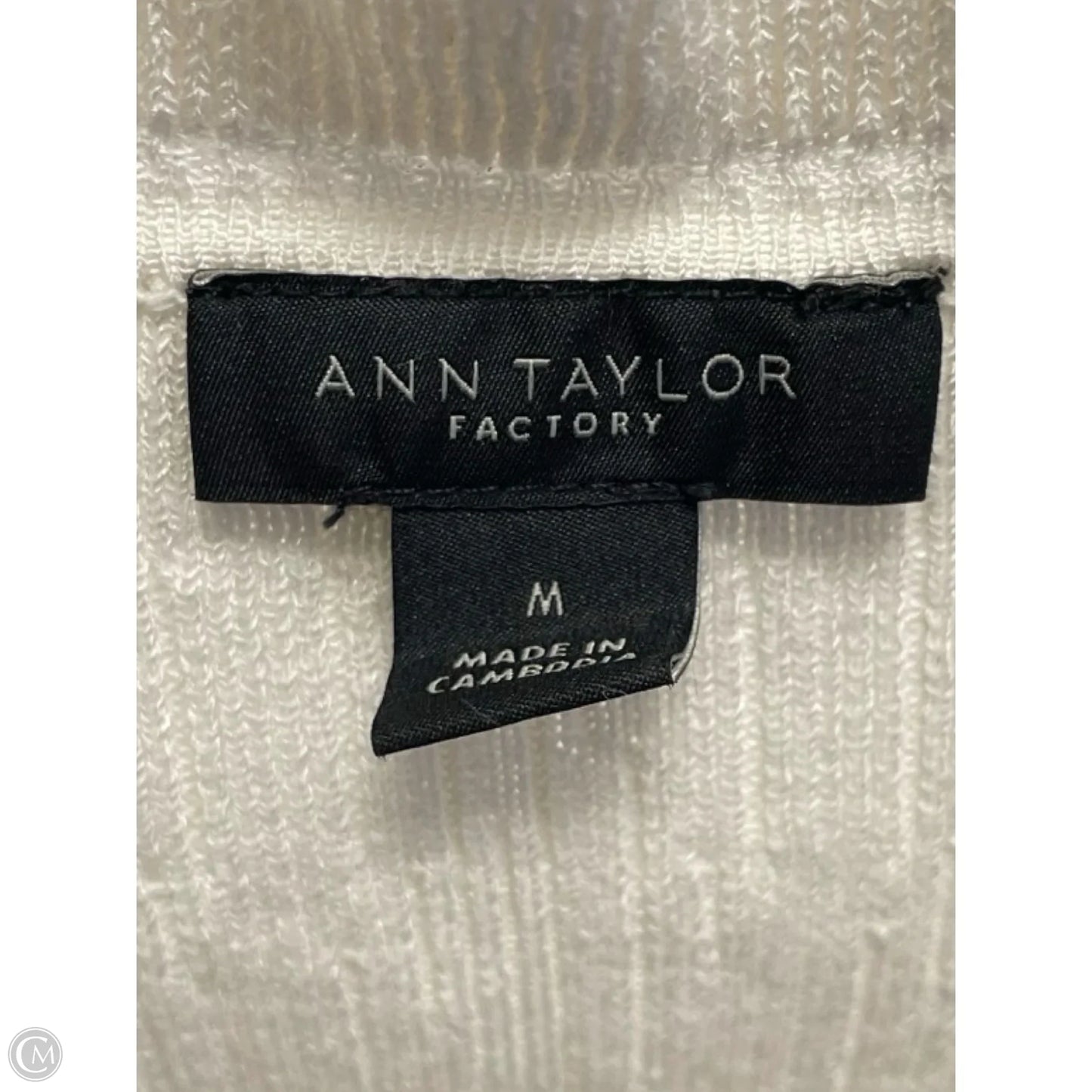Top Sleeveless By Ann Taylor In White, Size: M