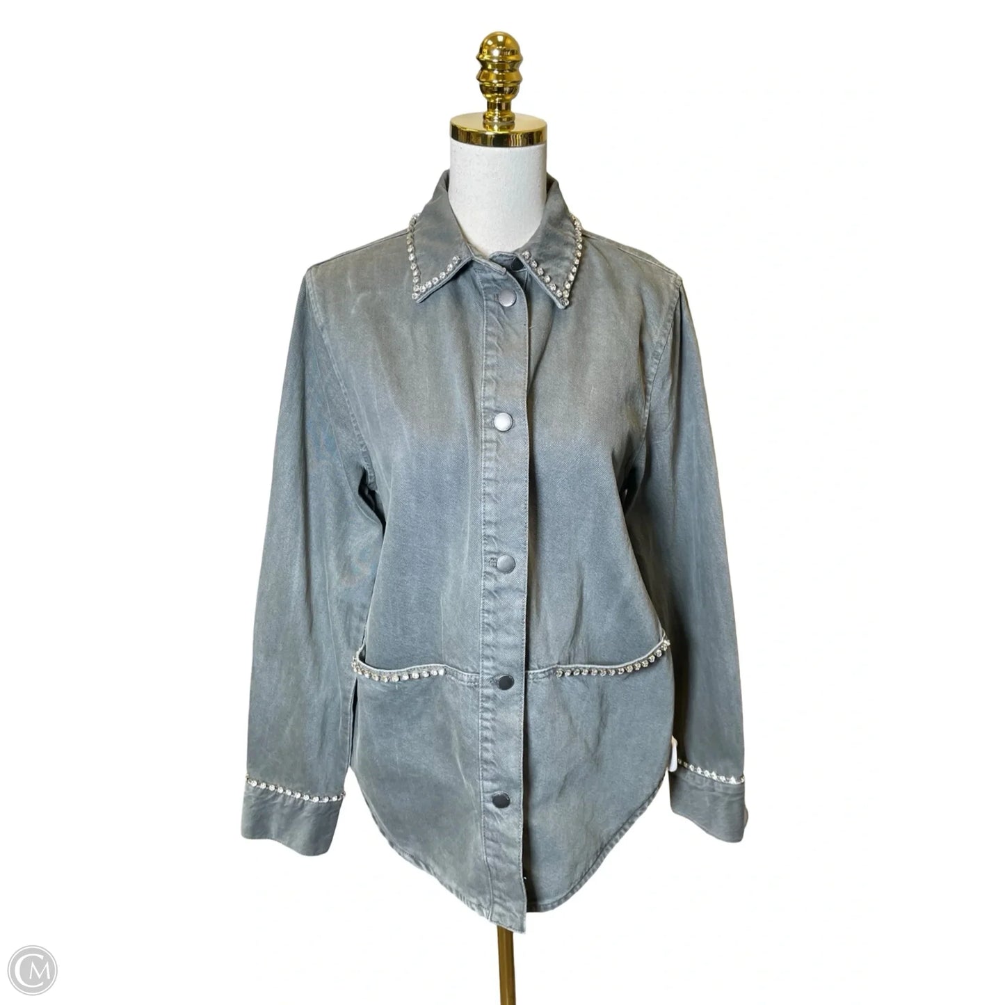 Jacket Denim By Zara In Grey, Size: S