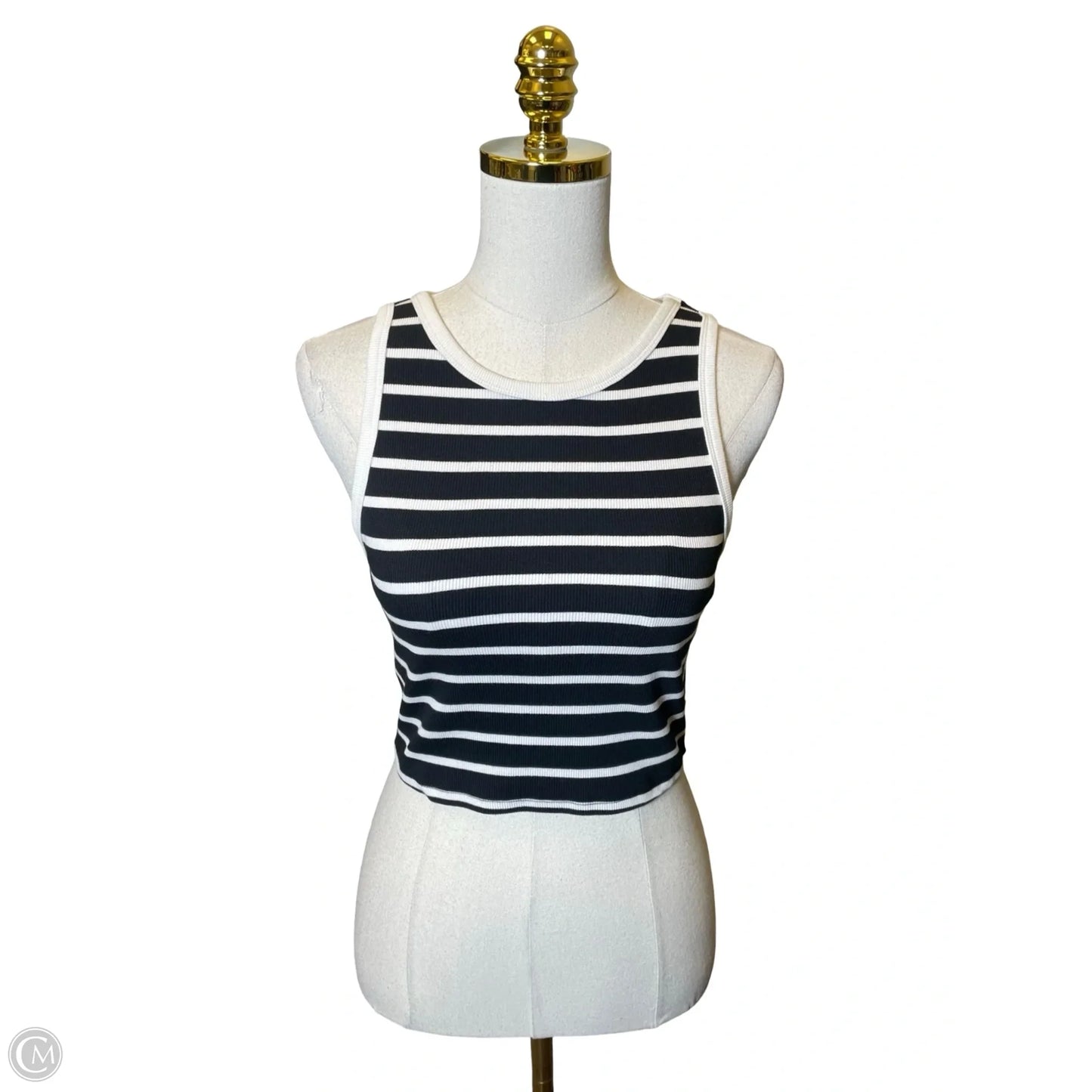 Top Sleeveless By H&m In Black & White, Size: M