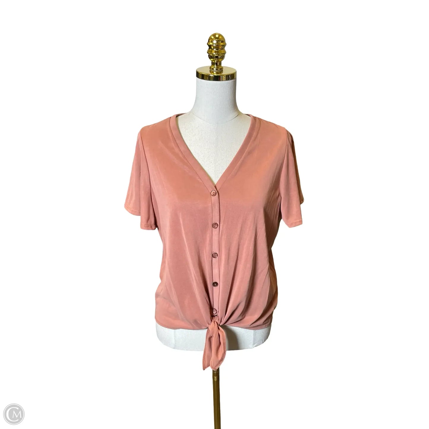 Top Short Sleeve By Green Envelope In Brown, Size: M