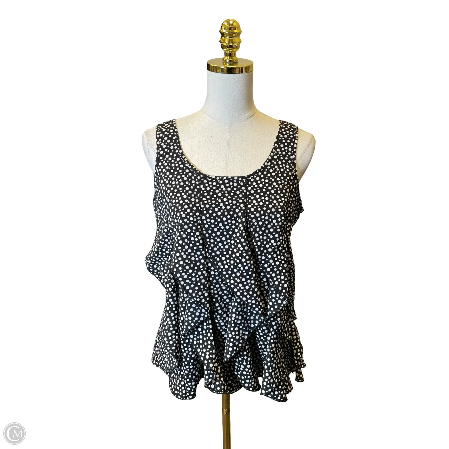 Top Sleeveless By Spense In Polkadot Pattern, Size: M