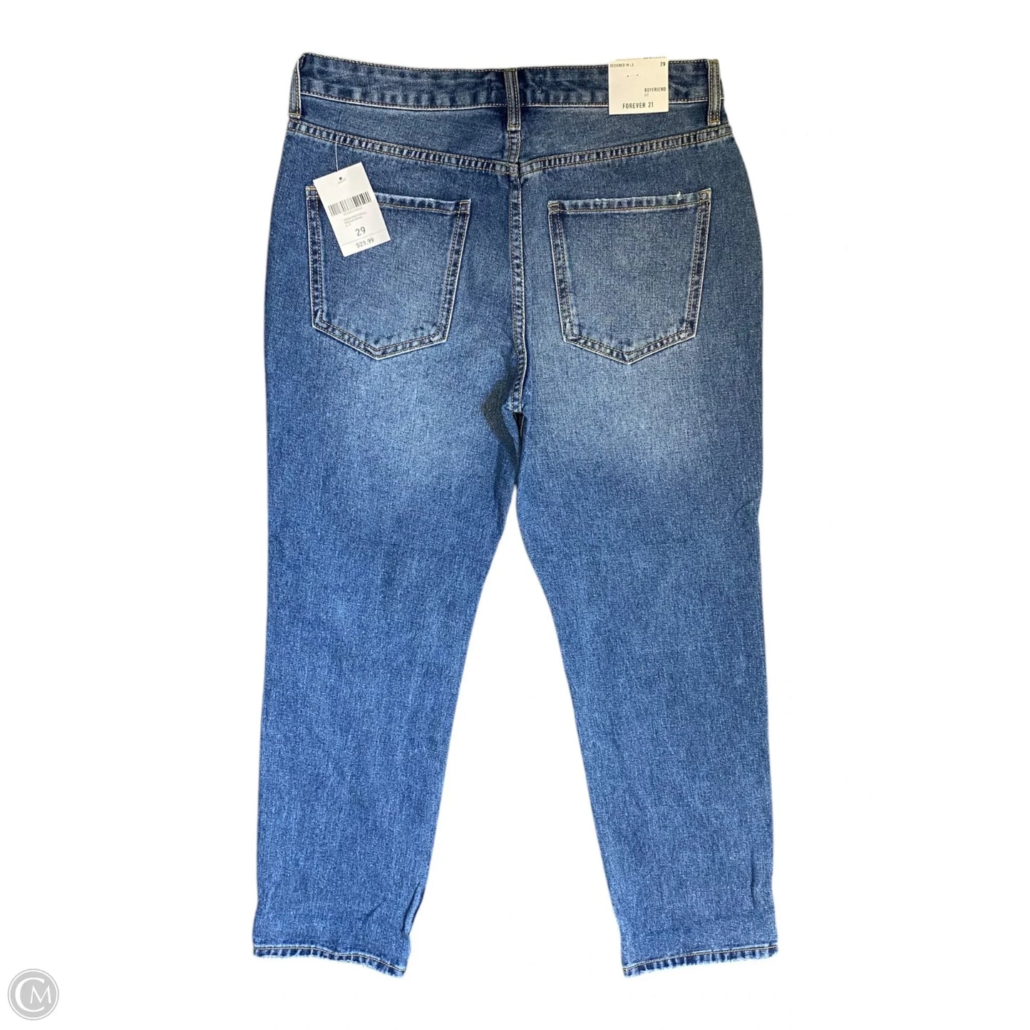 Jeans Boyfriend By Forever 21 In Blue Denim, Size: 10