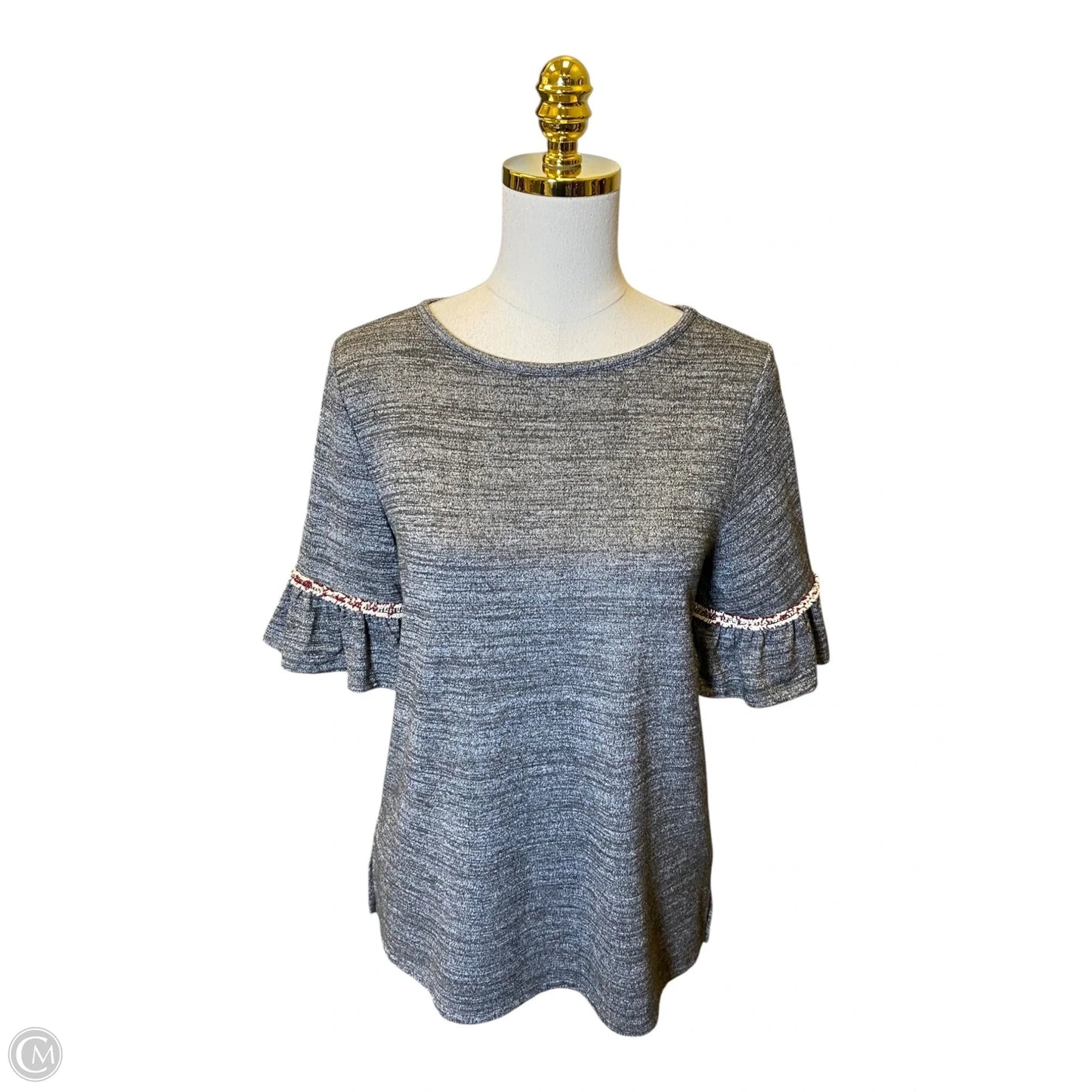 Top 3/4 Sleeve By Loft In Grey, Size: Xs