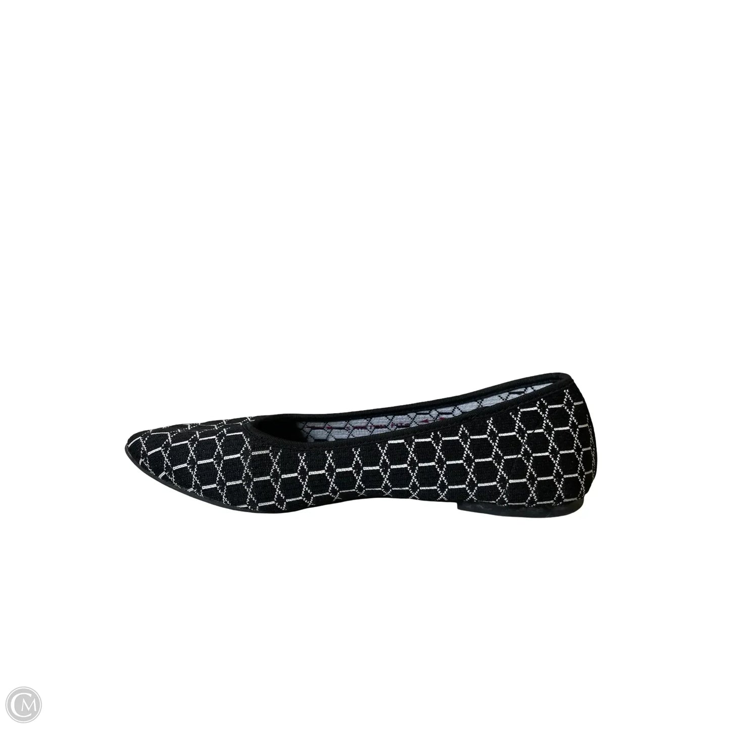 Shoes Flats By Skechers In Black & White, Size: 10