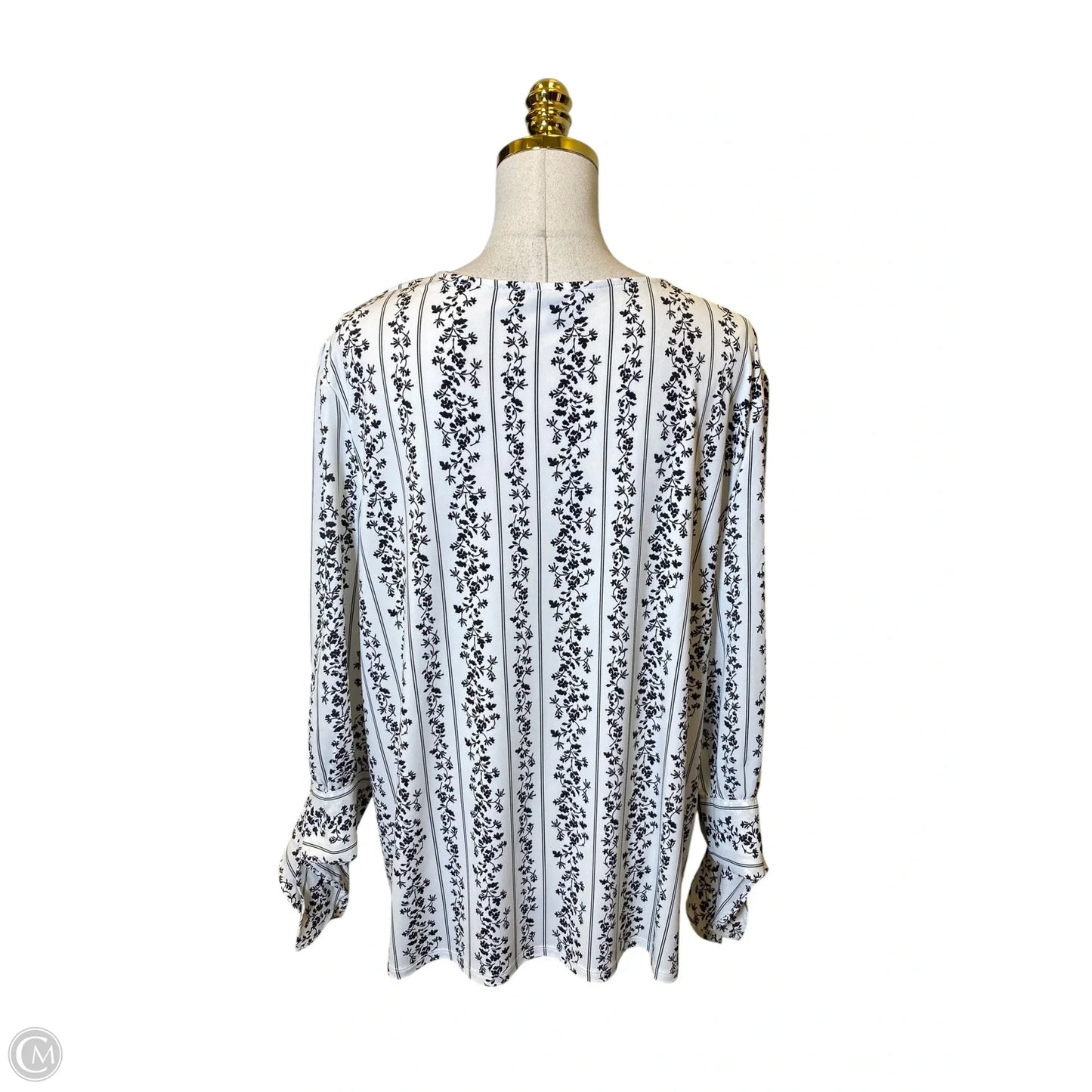 Top 3/4 Sleeve By Ann Taylor In Black & White, Size: Xl