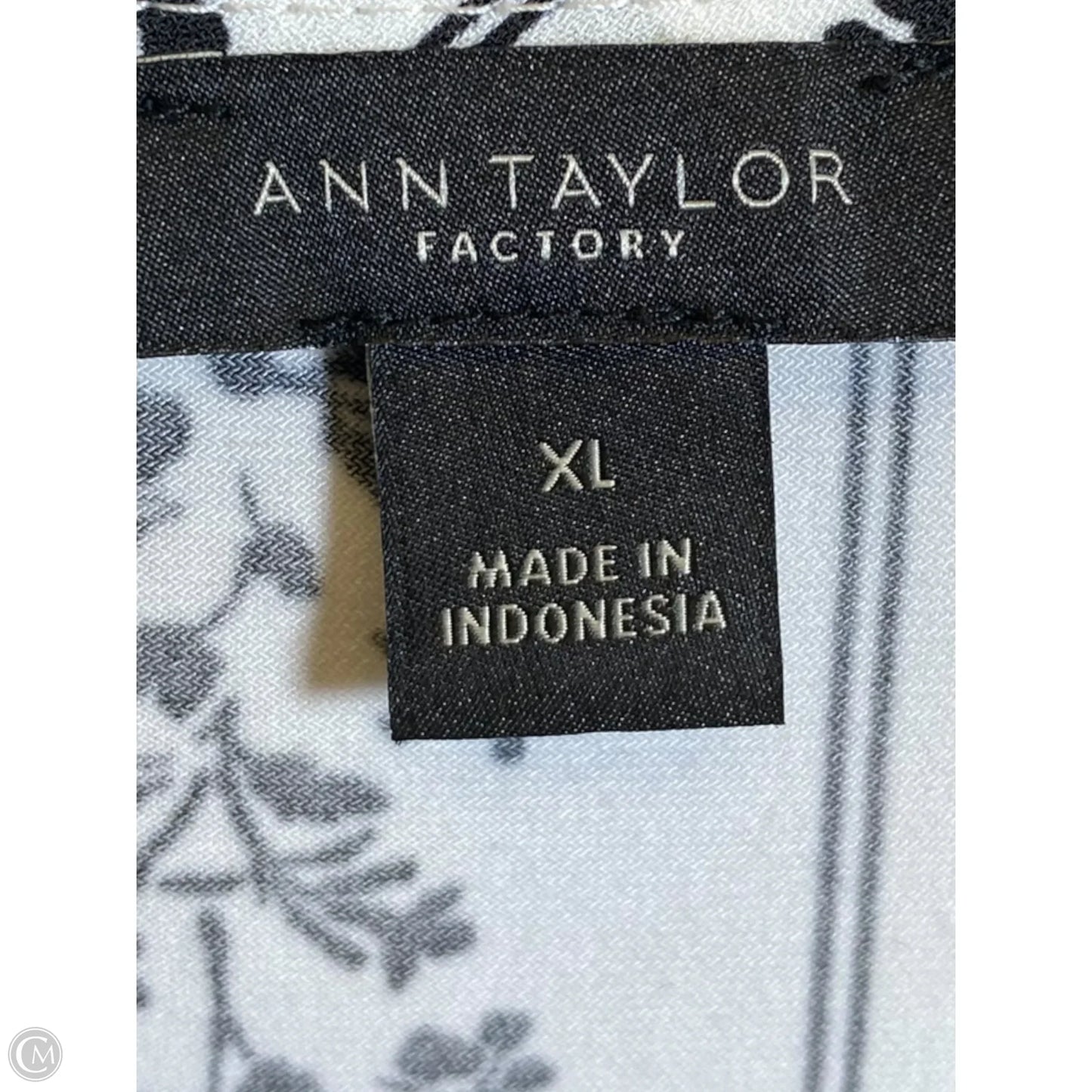 Top 3/4 Sleeve By Ann Taylor In Black & White, Size: Xl