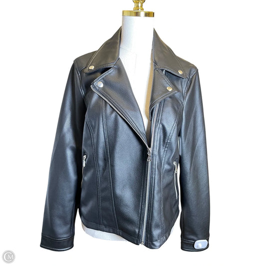 Jacket Leather By Express In Black, Size: L