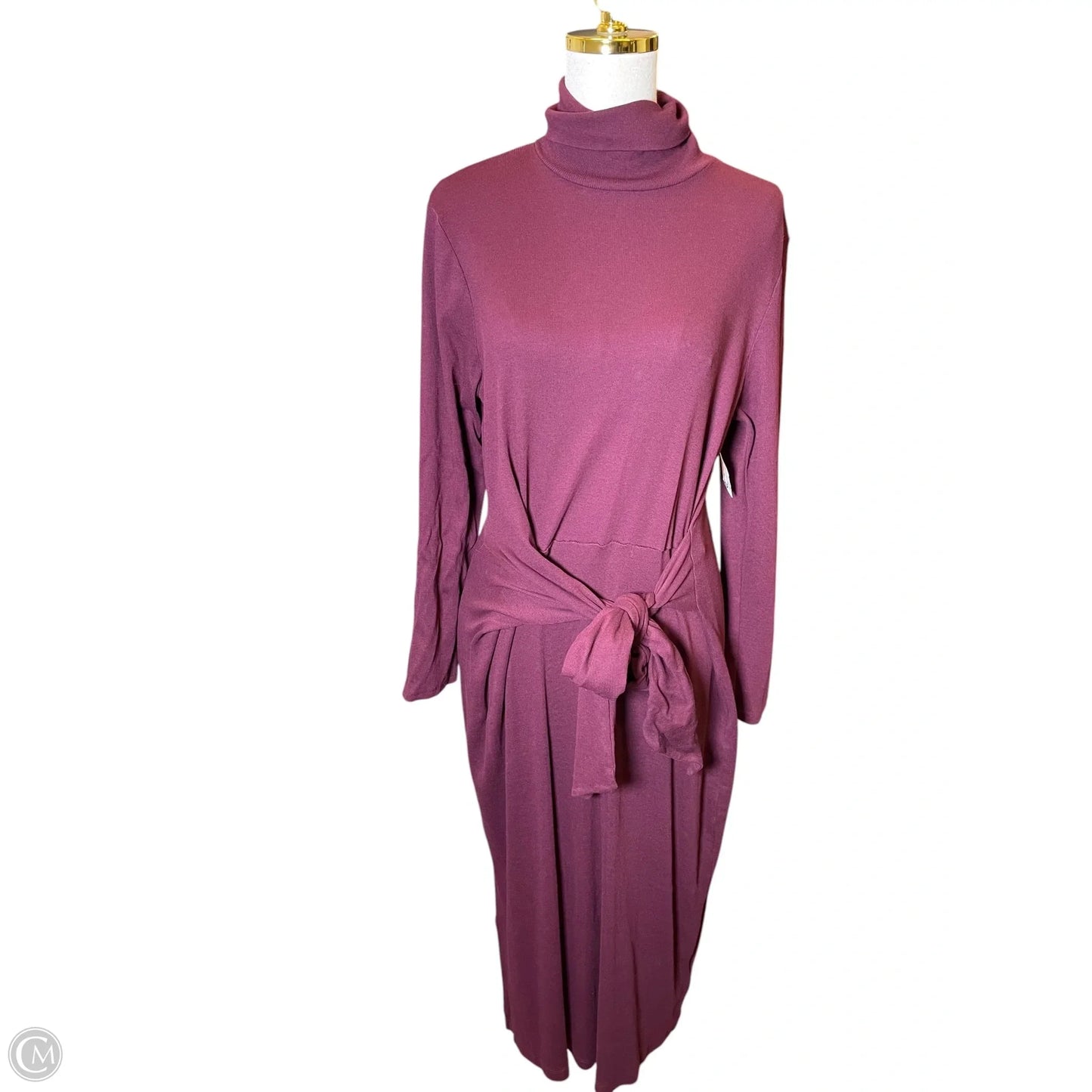 Dress Casual Midi By Lauren By Ralph Lauren In Maroon, Size: Xl
