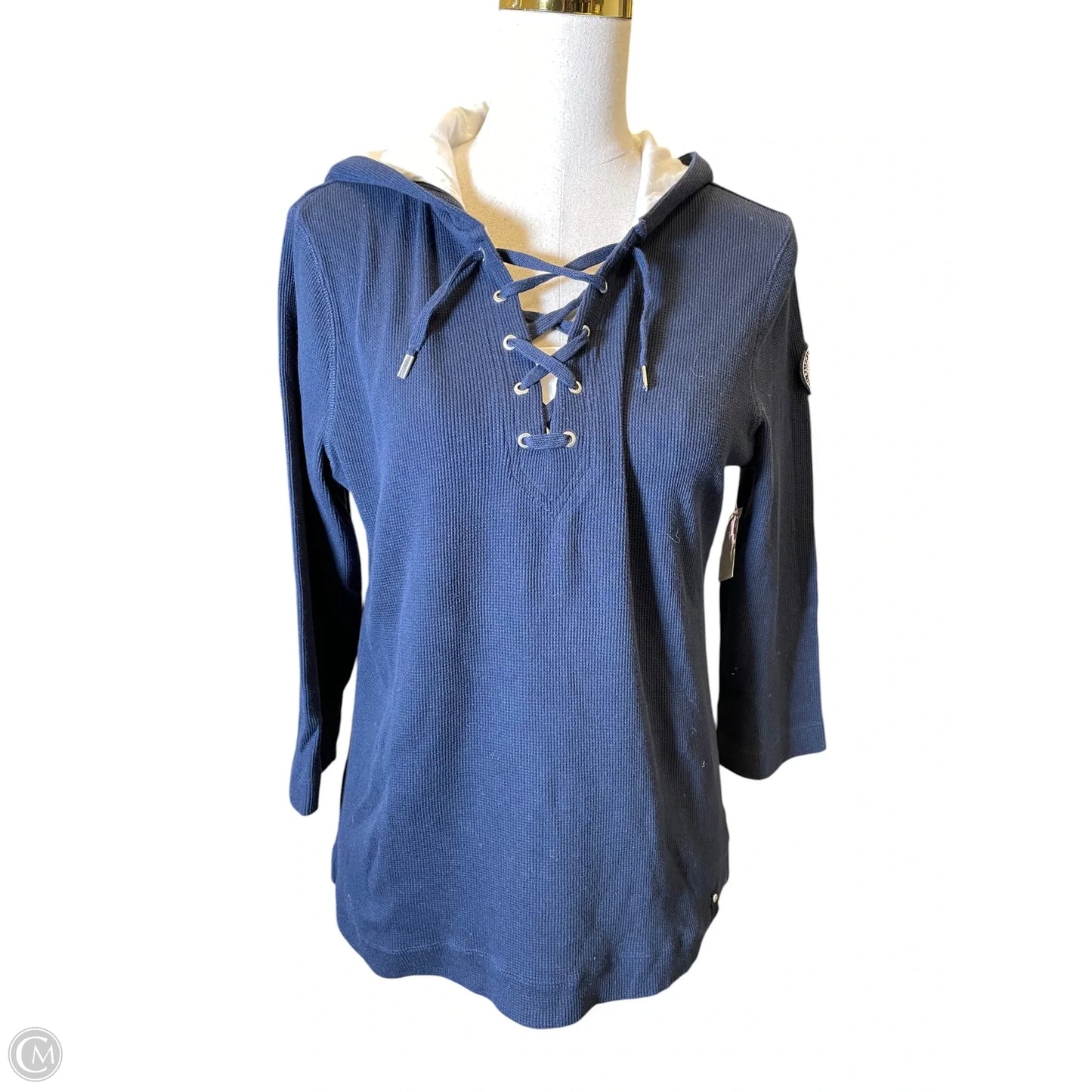 Top Long Sleeve By Lauren By Ralph Lauren In Navy, Size: L