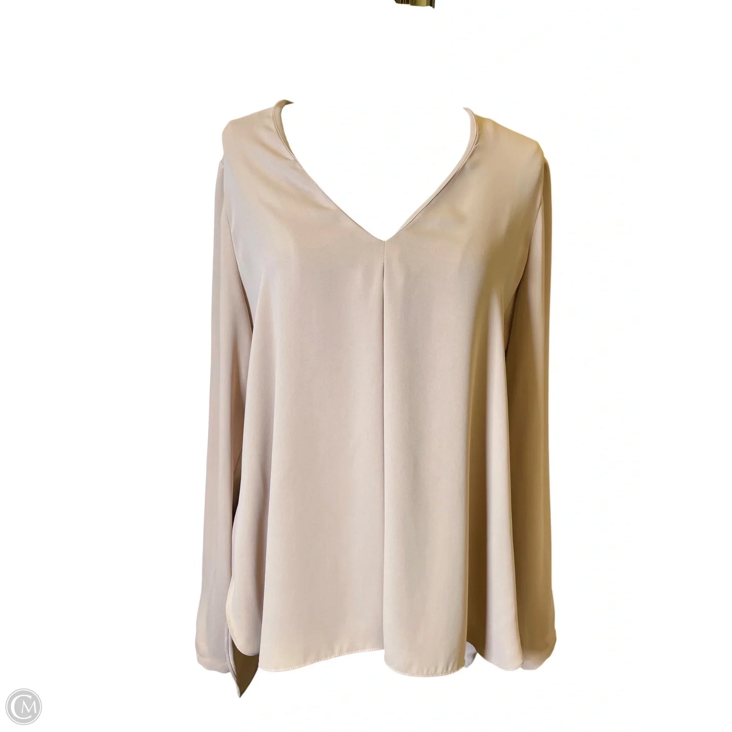 Top Long Sleeve By White House Black Market In Tan, Size: L