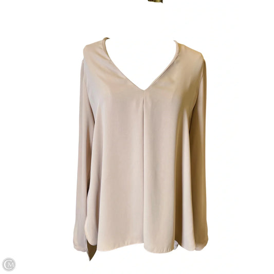 Top Long Sleeve By White House Black Market In Tan, Size: L