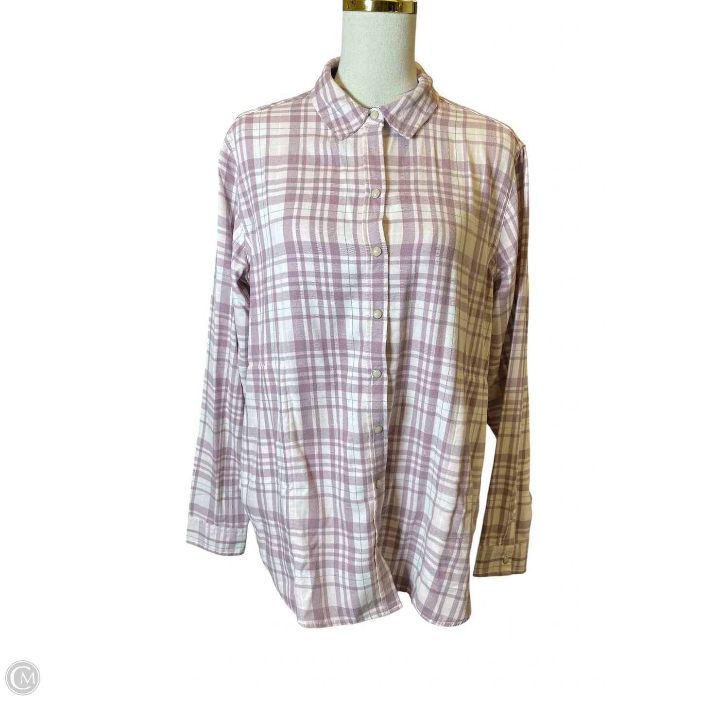 Top Long Sleeve By Jachs Girlfirend In Plaid Pattern, Size: M