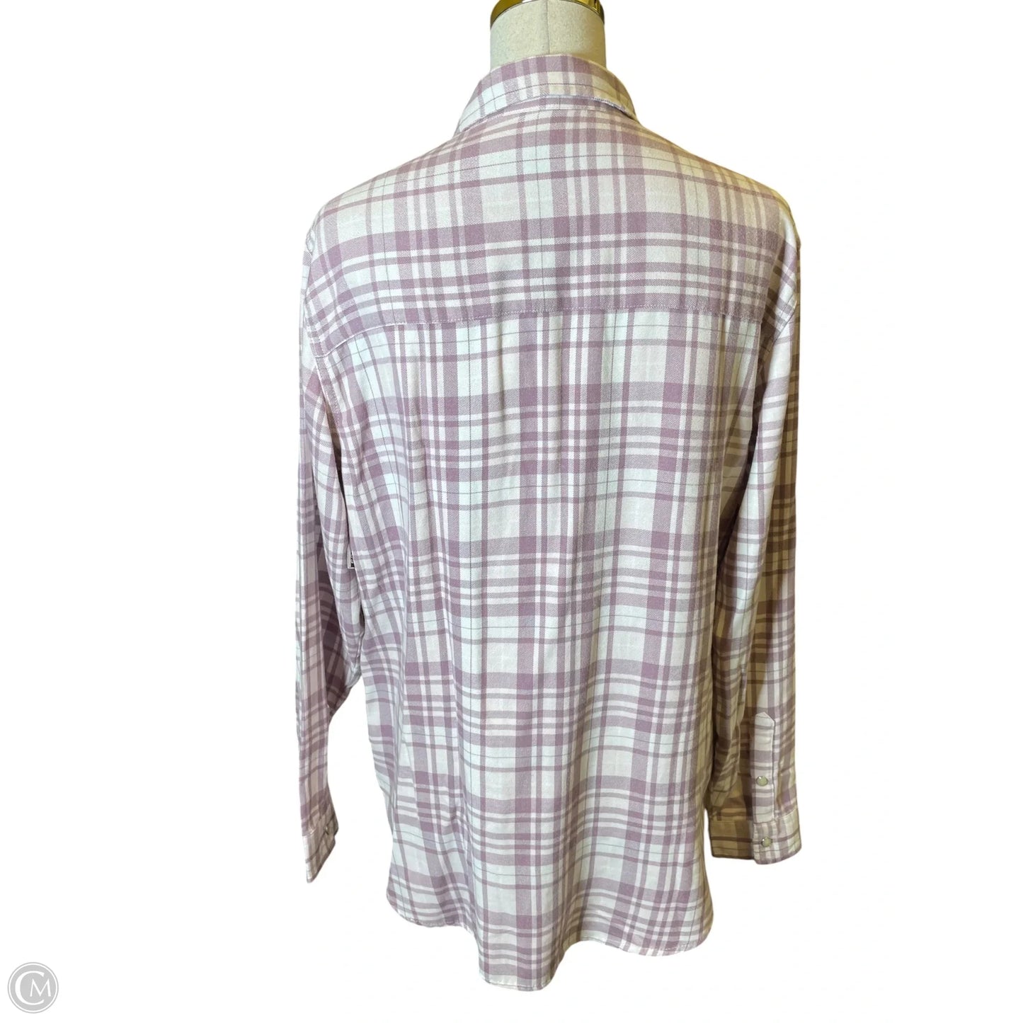 Top Long Sleeve By Jachs Girlfirend In Plaid Pattern, Size: M