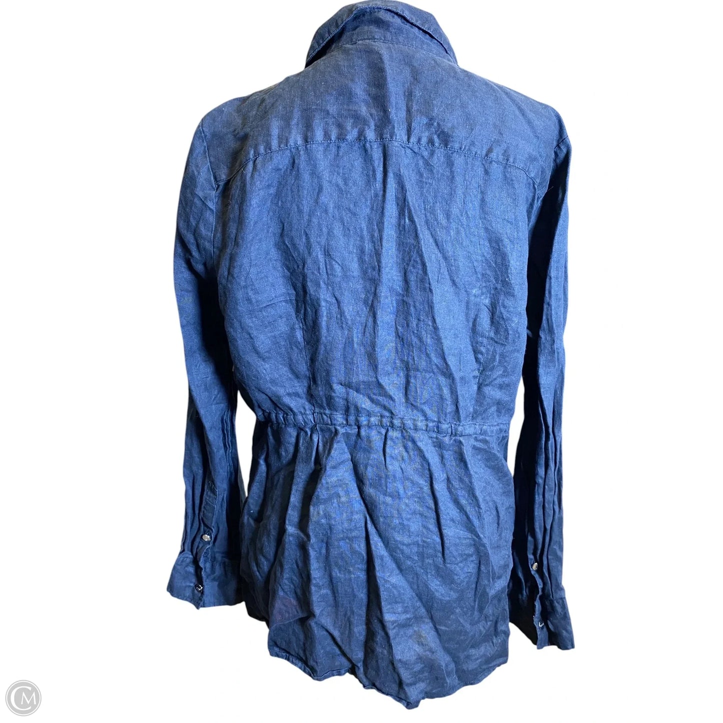 Top Long Sleeve By Dkny In Navy, Size: L