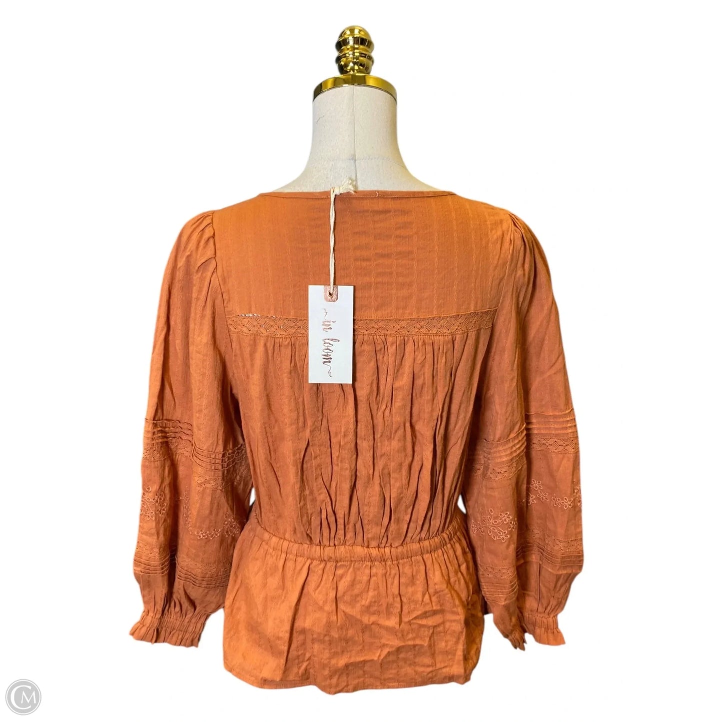 Top Long Sleeve By In Loom In Orange, Size: S