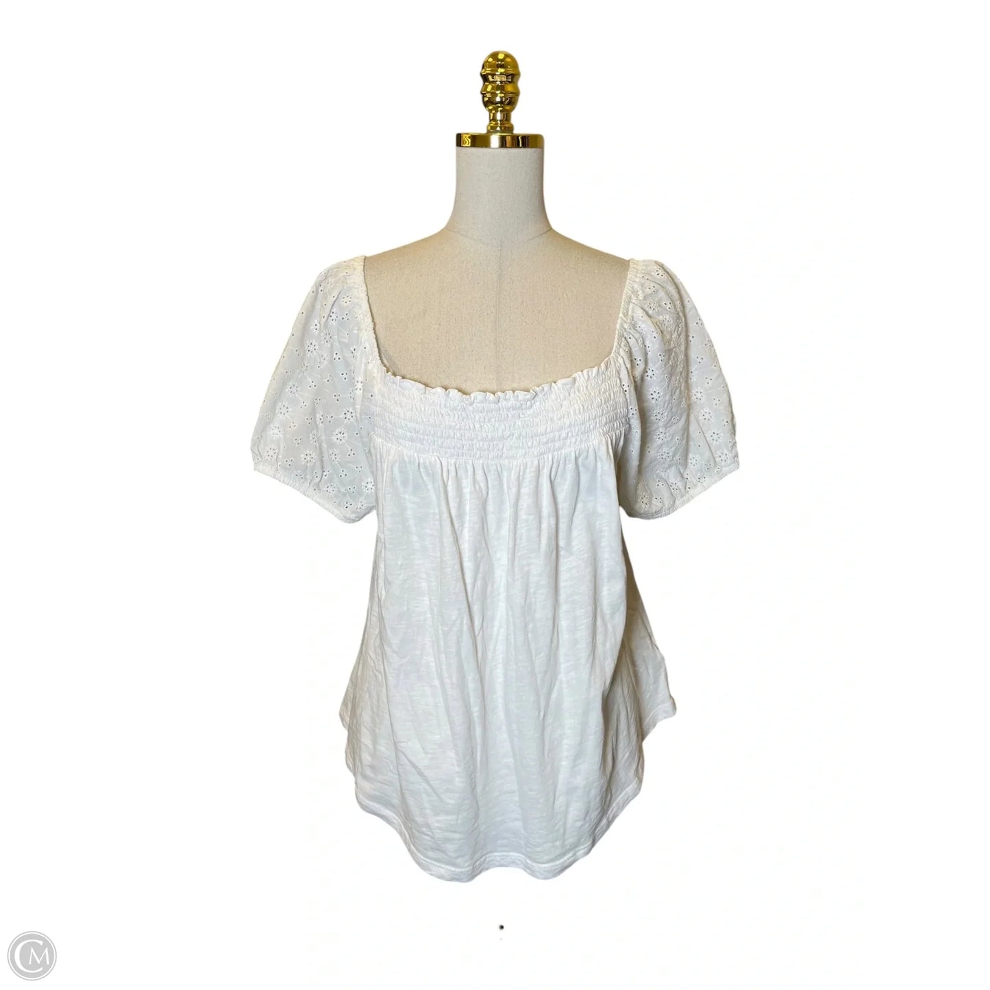 Top Short Sleeve By Lucky Brand In White, Size: L