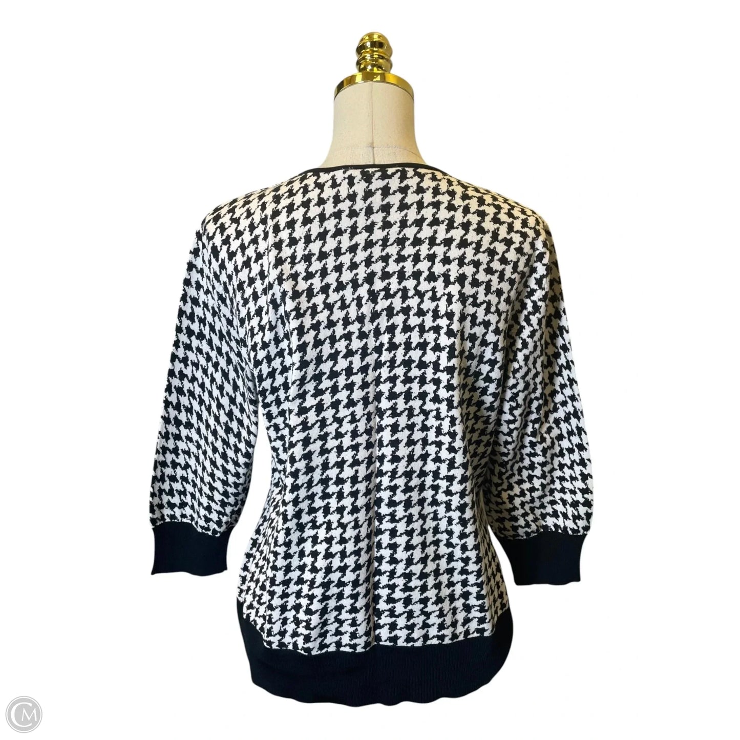 Top Long Sleeve By Nygard Peter In Black & White, Size: L