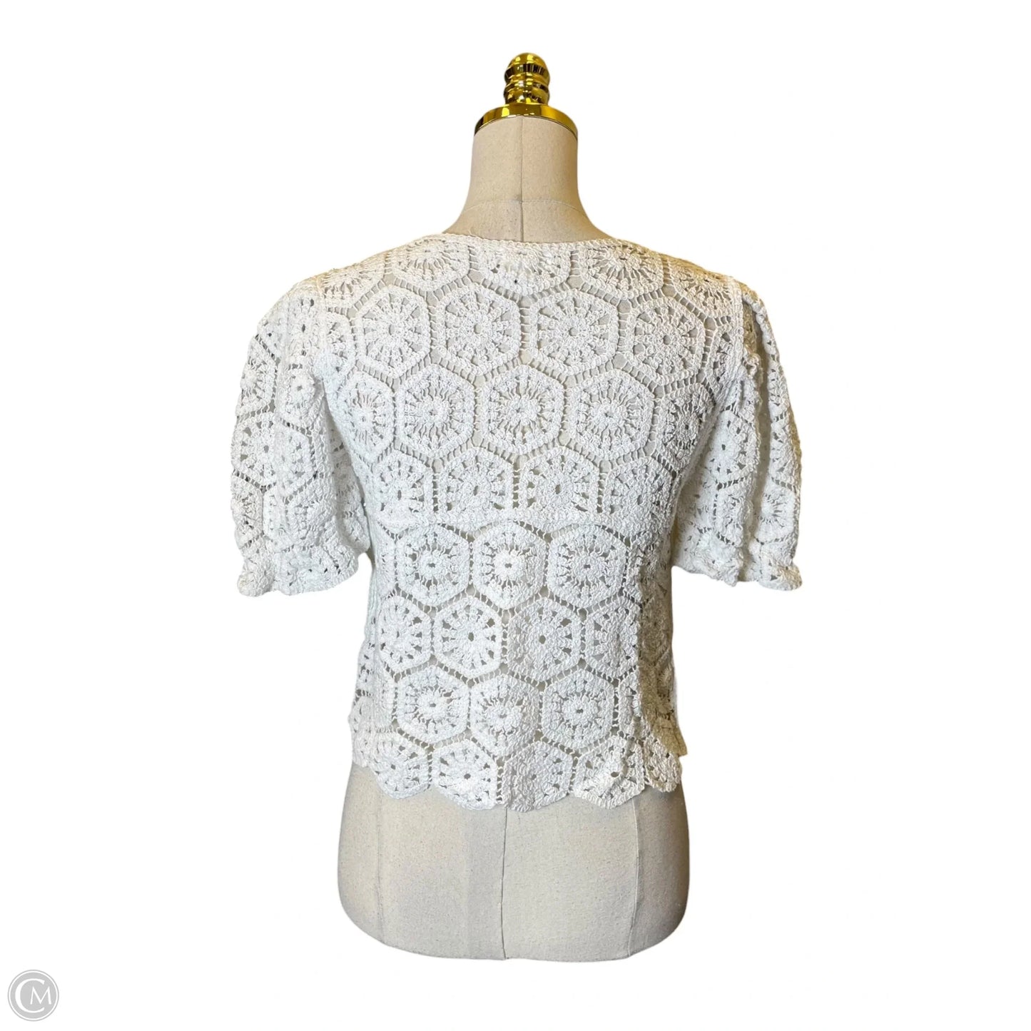 Top Short Sleeve By Kirious In White, Size: L
