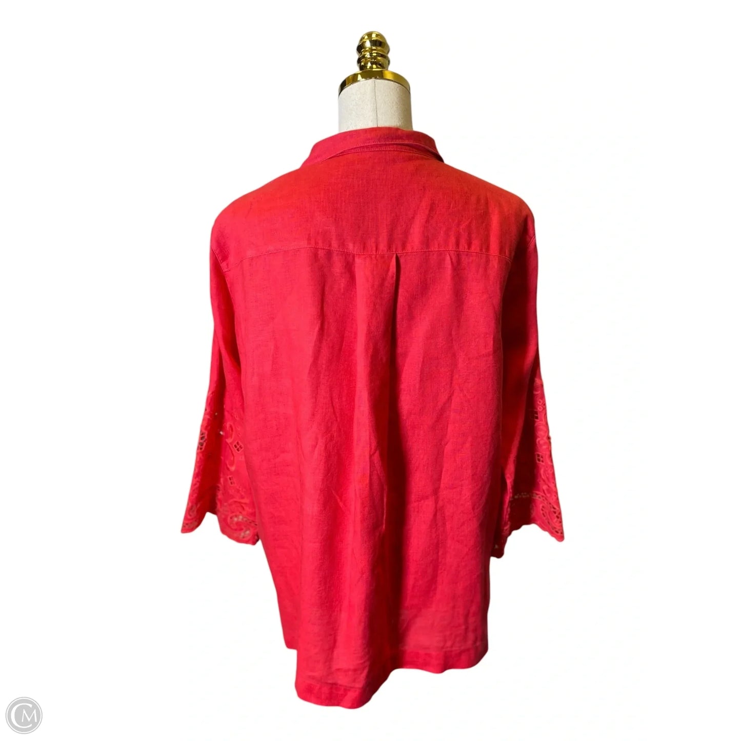 Top 3/4 Sleeve By John Mark In Red, Size: L