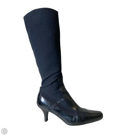Boots Luxury Designer By Prada In Black, Size: 7.5