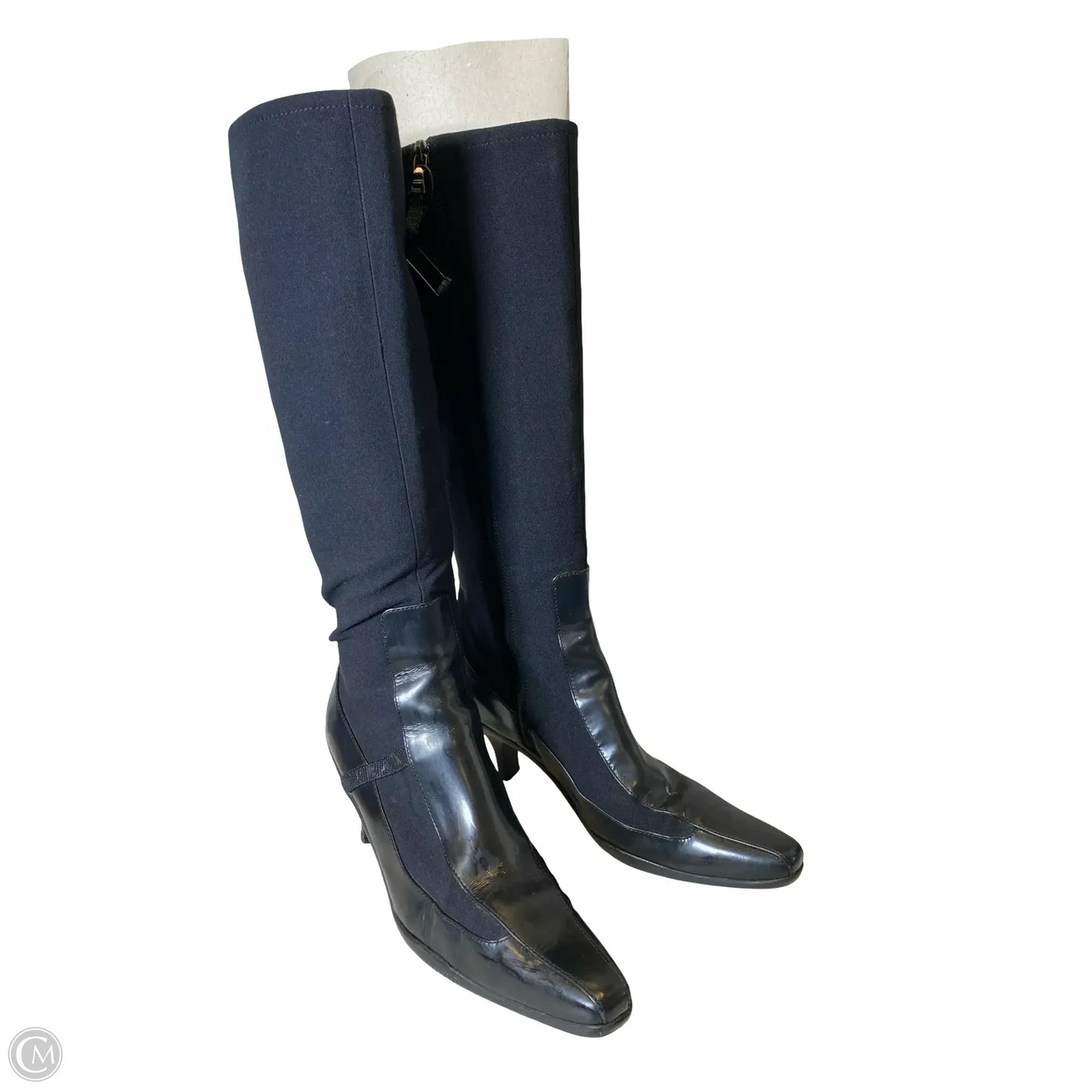 Boots Luxury Designer By Prada In Black, Size: 7.5