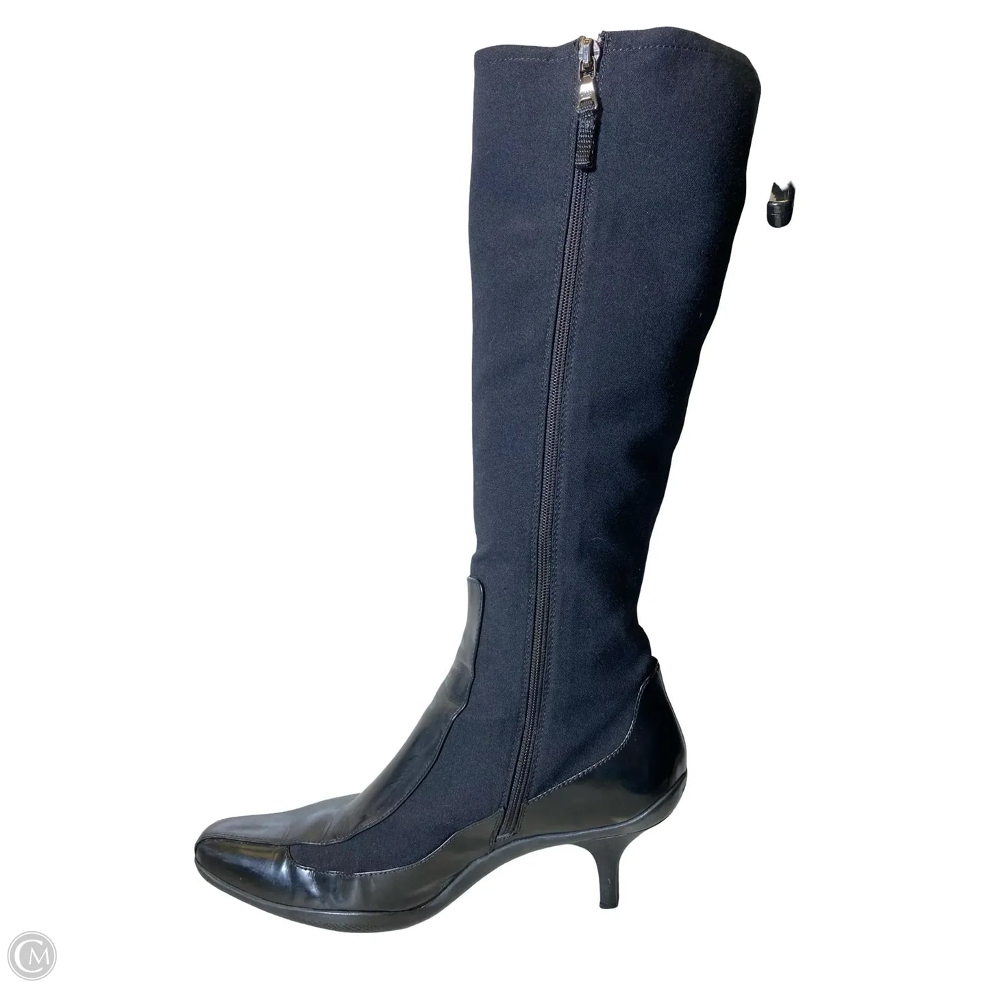 Boots Luxury Designer By Prada In Black, Size: 7.5