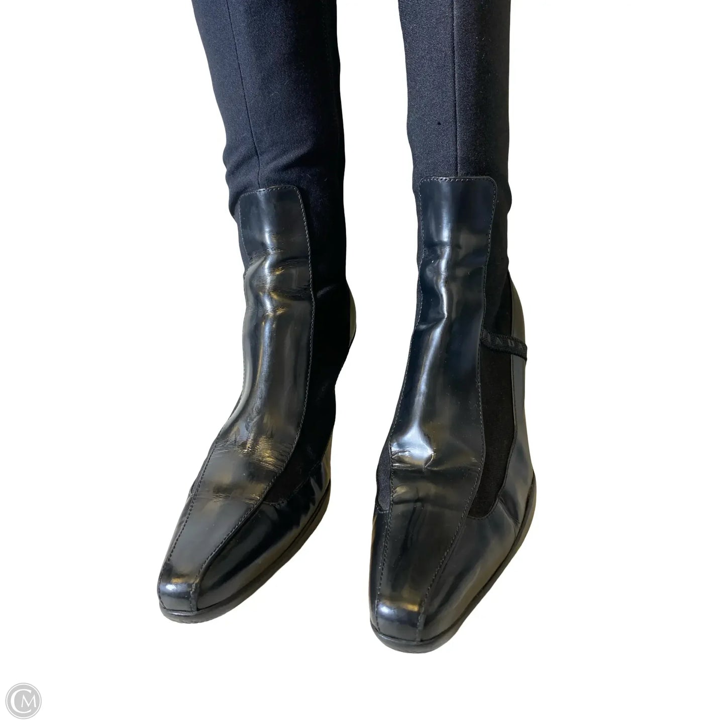 Boots Luxury Designer By Prada In Black, Size: 7.5