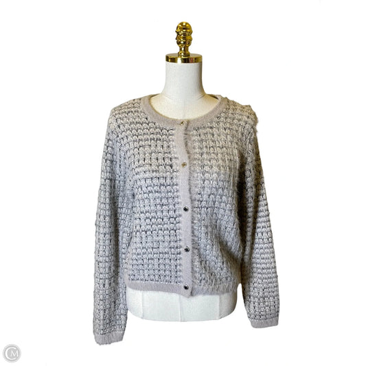 Sweater Cardigan By Calvin Klein In Multi-colored, Size: M