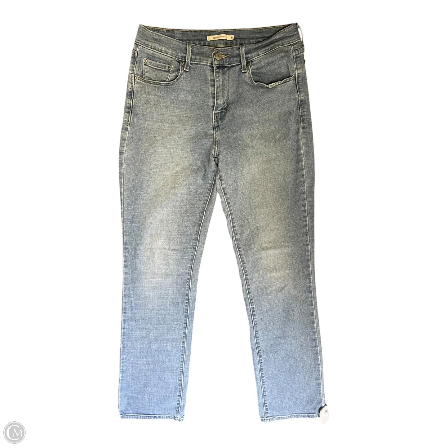 Jeans Straight By Levis In Blue Denim, Size: 8