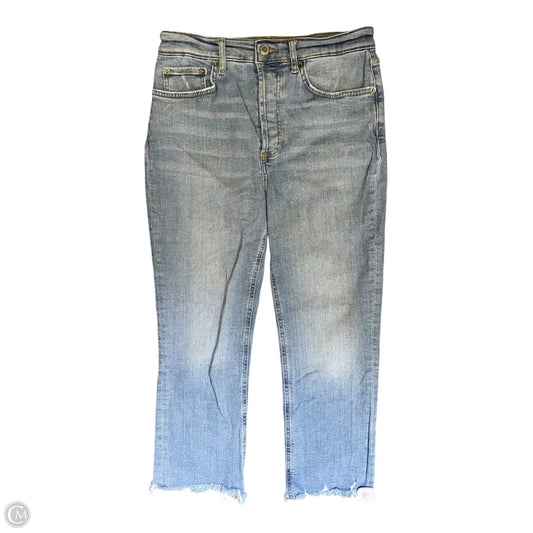 Jeans Straight By Zara In Blue Denim, Size: 8