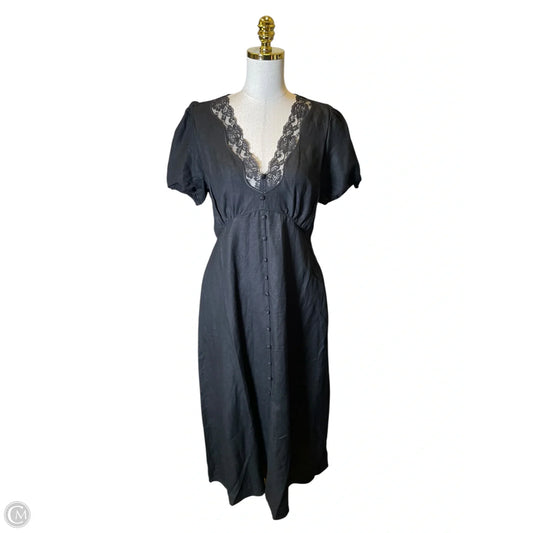 Dress Casual Midi By Loft In Black, Size: 10p