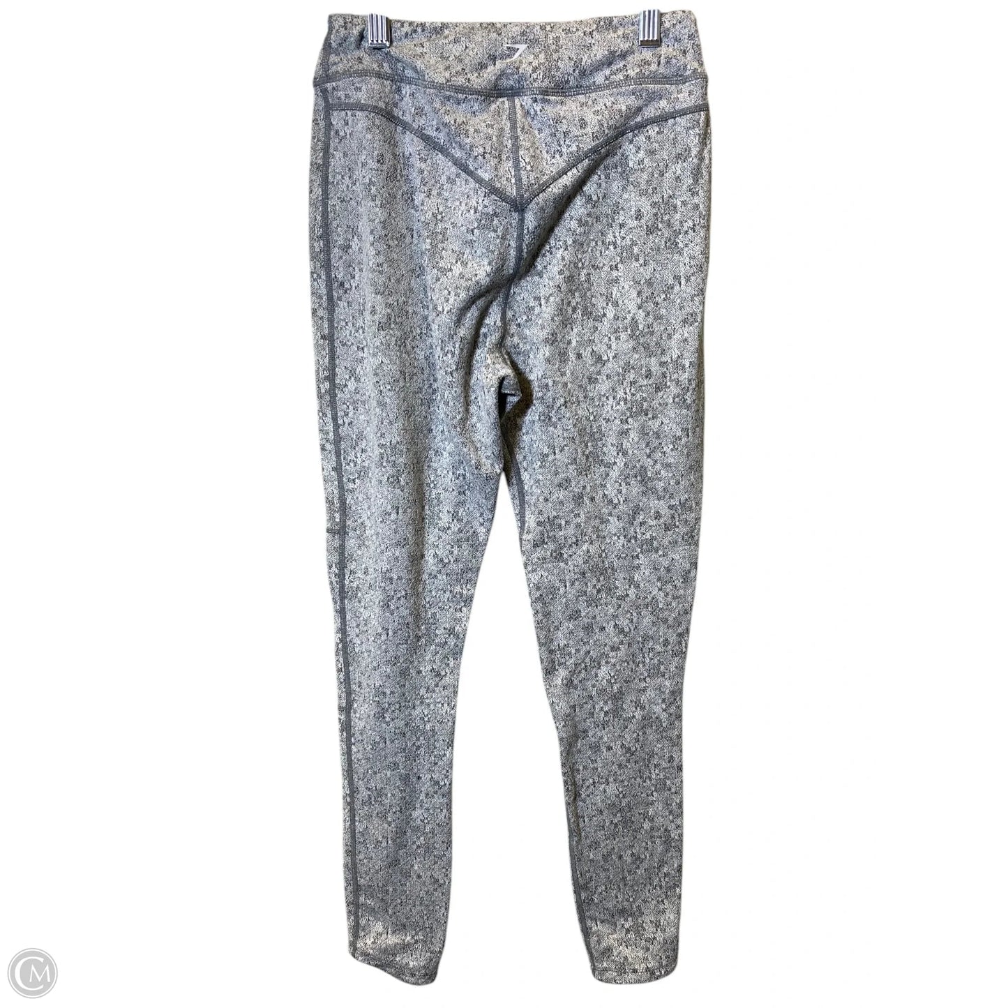 Athletic Leggings By Gym Shark In Grey & White, Size: L