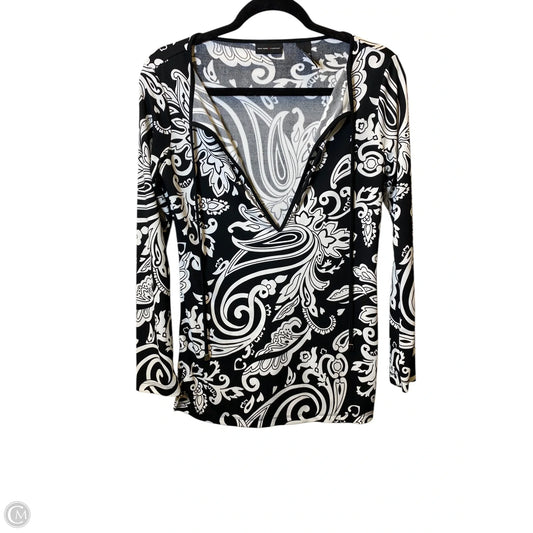 Top Long Sleeve By New York And Co In Black & White, Size: Xs