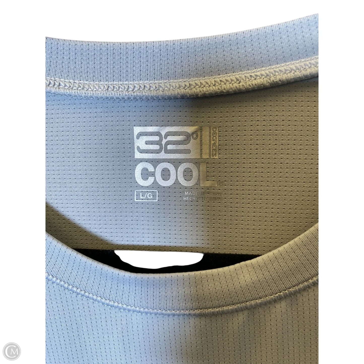 Athletic Top Long Sleeve Collar By 32 Degrees In Grey, Size: L